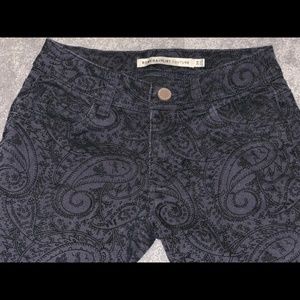 NWOT Romeo & Juliet Couture Paisley Print Navy Skinny Jeans SIZE 24